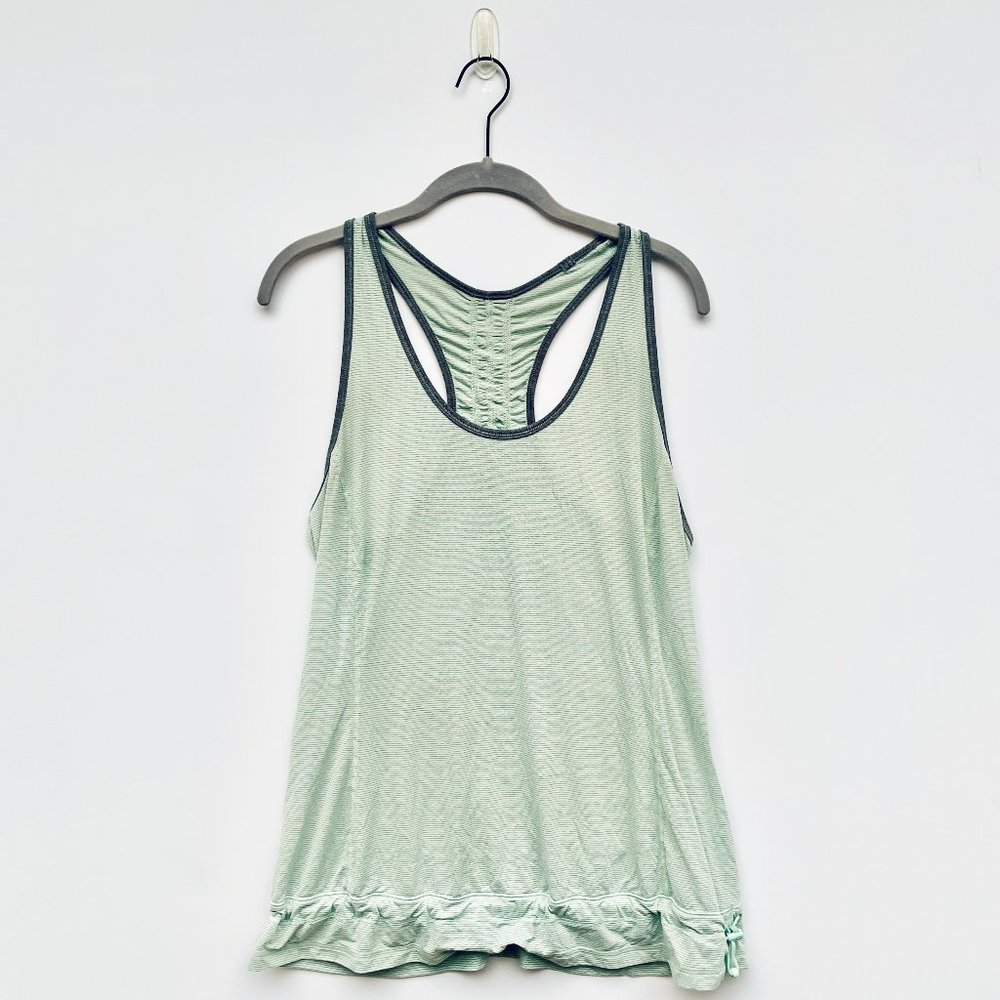 Lululemon Run Energy Tank Top Mint and Grey Stripe